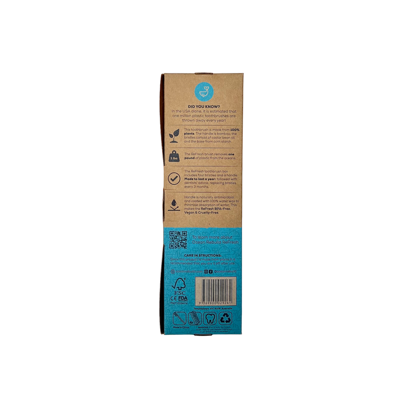 Bamboo Toothbrush With Removable Bristles 